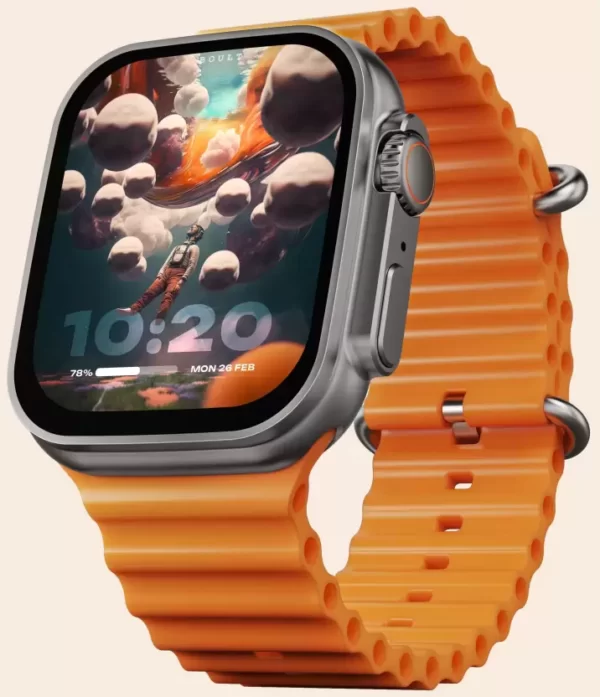 Boult Crown 1.95'' Screen, BT Calling, Working Crown, Zinc Alloy Frame, 900 Nits, SpO2 Smartwatch