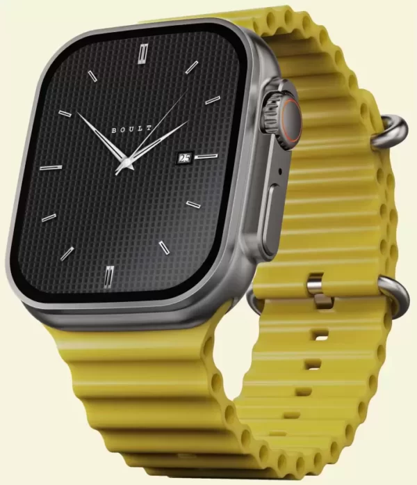 Boult Crown 1.95'' Screen, BT Calling, Working Crown, Zinc Alloy Frame, 900 Nits, SpO2 Smartwatch
