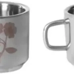 Akashmetal cup Pack of 2 Stainless Steel Silver, Cup Set