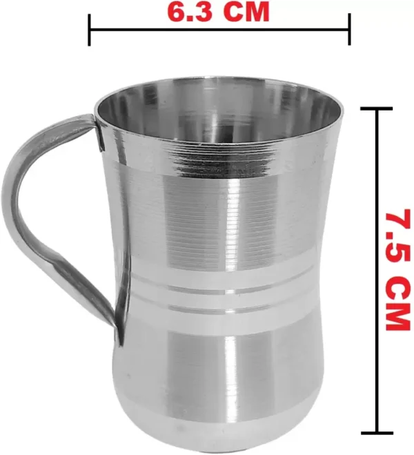 Stainless Steel Single Walled Damru Shaped Tea & Coffee Cup pack of 2