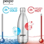 Pexpo 24 Hrs Hot and Cold ISI Certified , Electro Vacuum insulated Water Bottle 500 ml