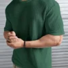 Men Solid Round Neck Cotton Blend Half T-Shirt