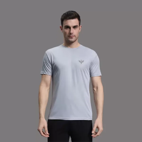 Men Solid Round Neck Polyester Half T-Shirt