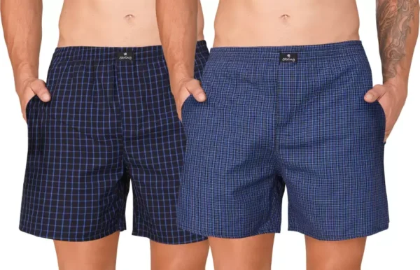 Pack of 2 Checkered Men Multicolor Boxer Shorts half pant