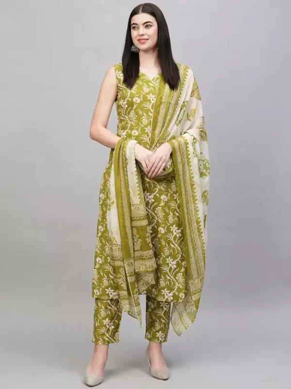 Print Kurti, Pant & Dupatta Set