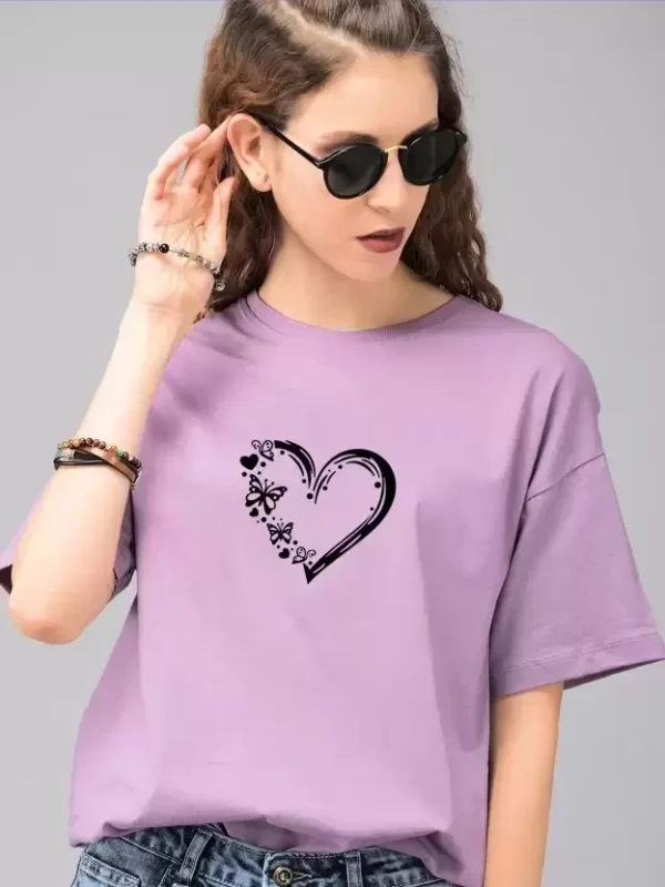 Women Printed Round Neck Cotton Blend T-Shirt