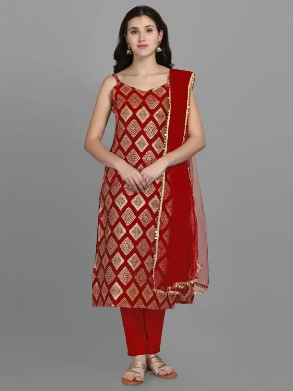 Women Silk Blend Kurti Pant Set